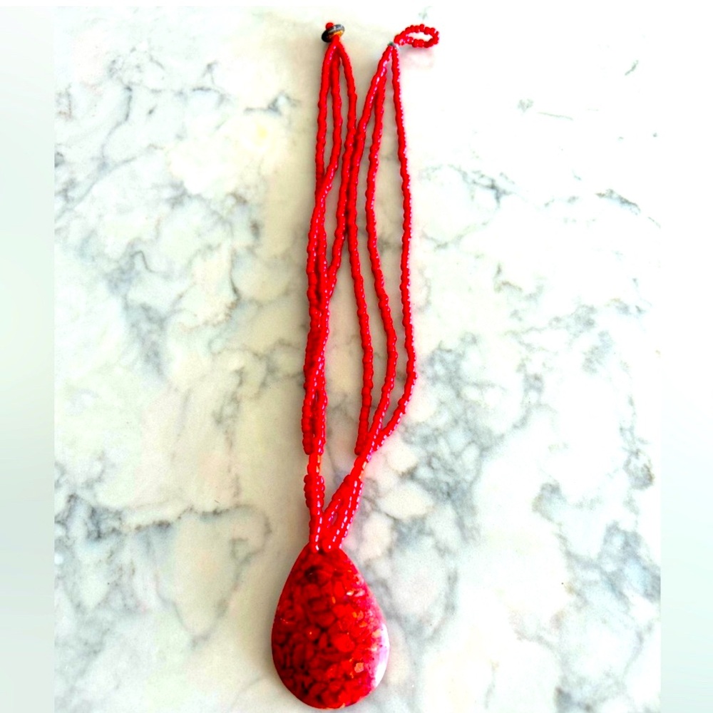 Free People Red Coral Handmade necklace